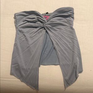 Edikted Blue Strapless Top with Knot Detail